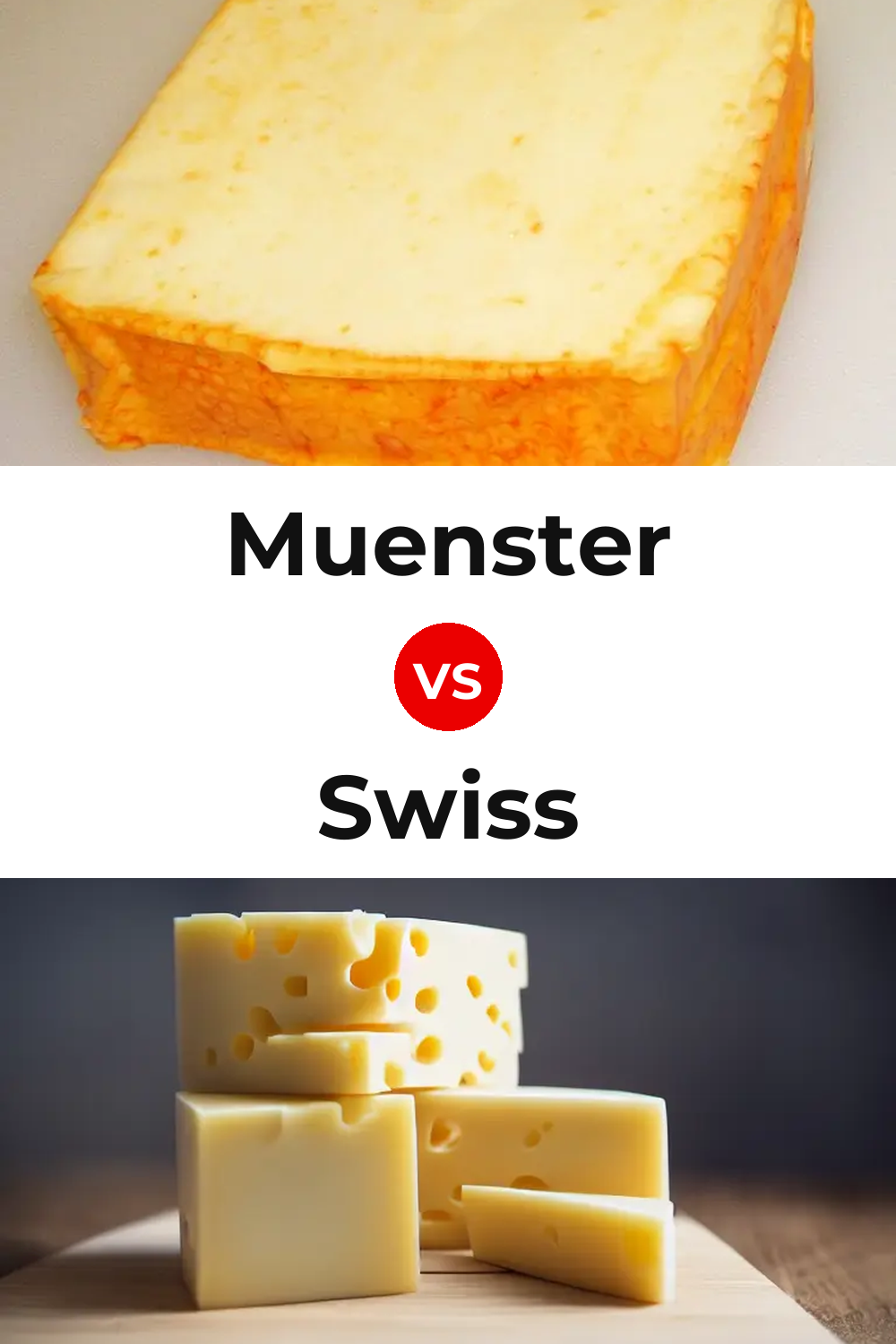 Muenster Cheese vs Swiss Cheese Pinterest comparison