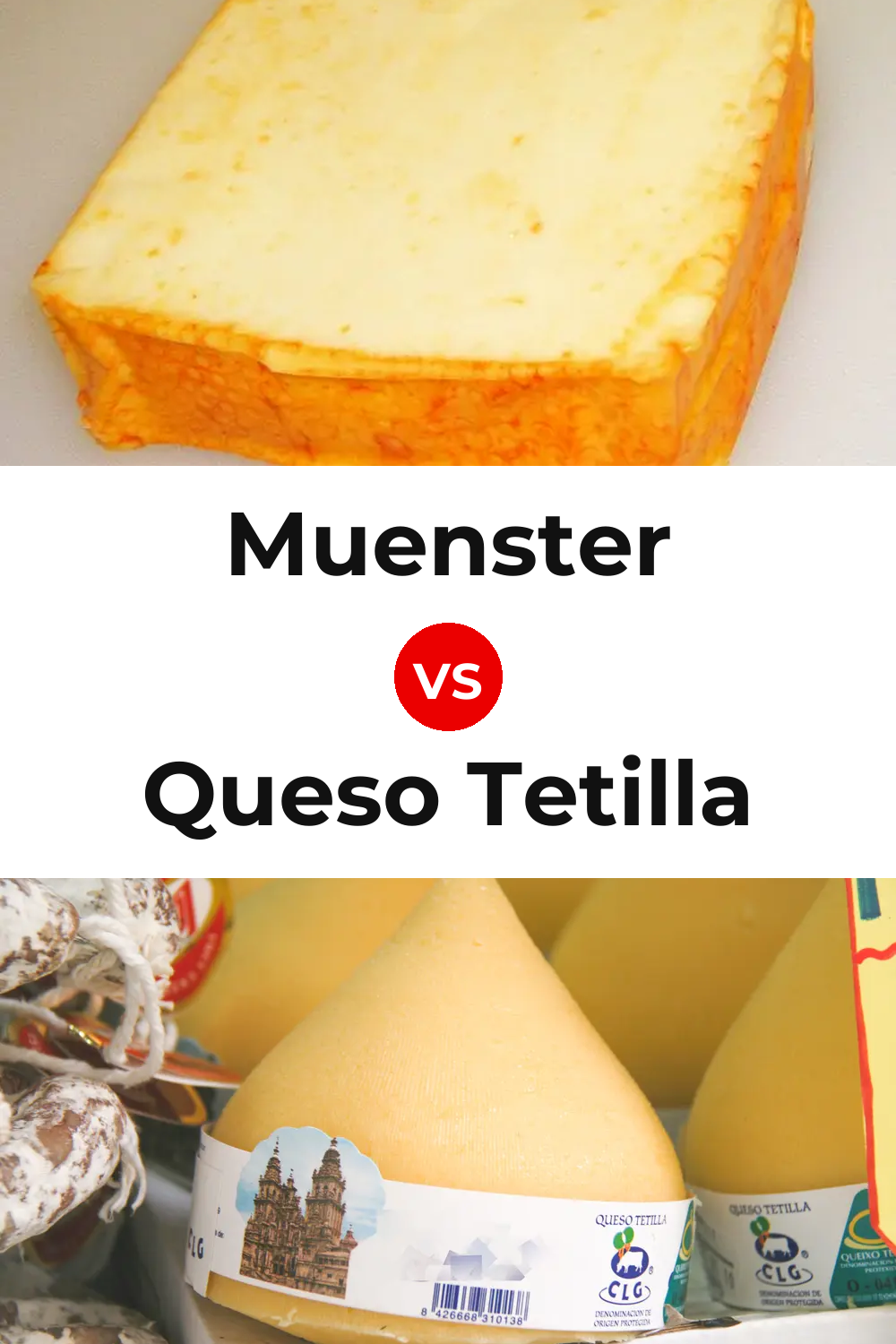 Muenster Cheese vs Queso Tetilla Pinterest comparison