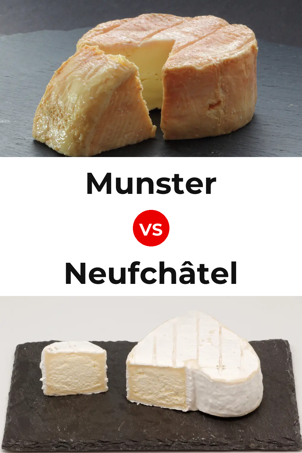 Munster Cheese vs Neufchâtel Cheese Pinterest comparison