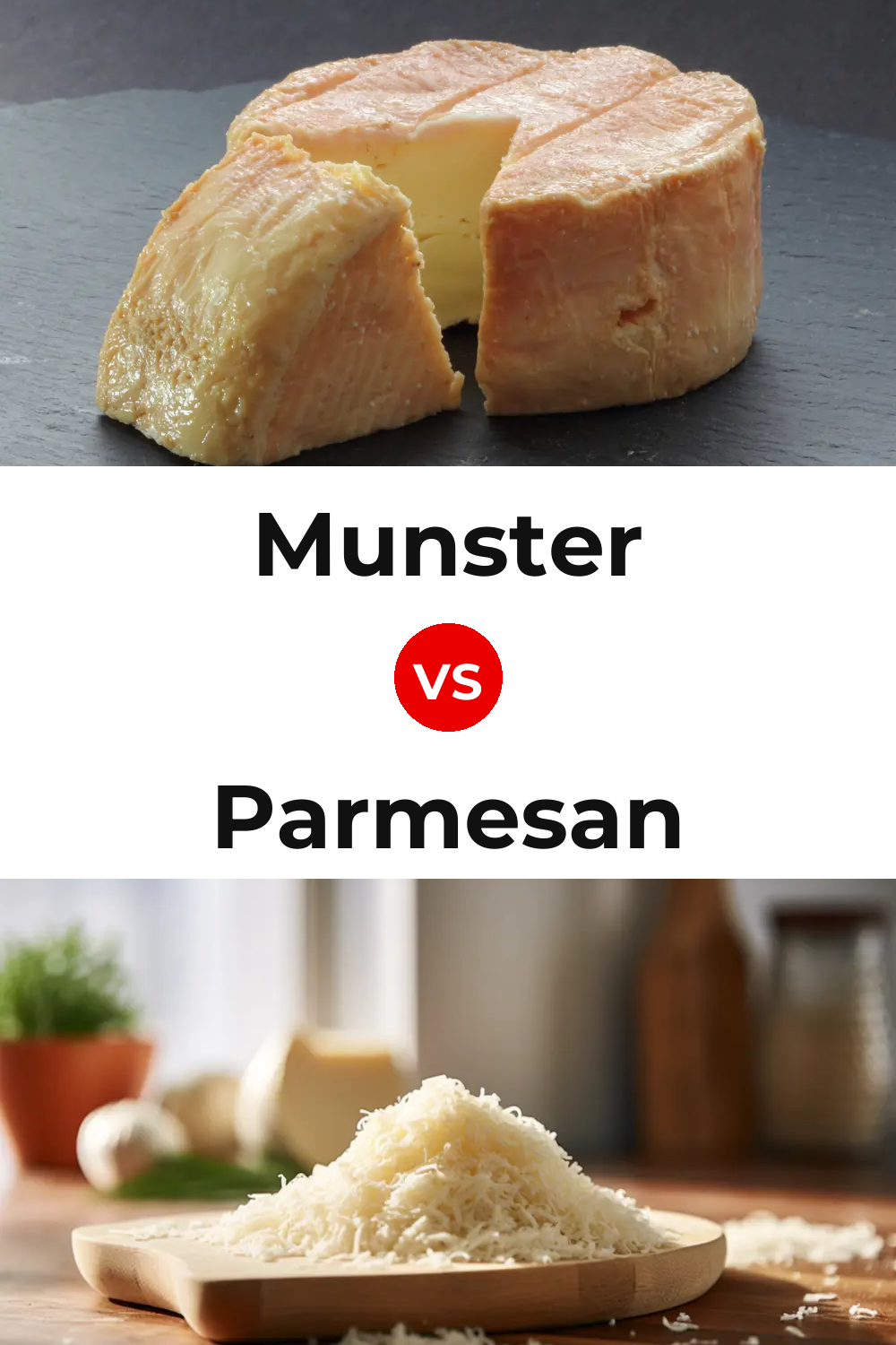 Munster Cheese vs Parmesan Cheese Pinterest comparison