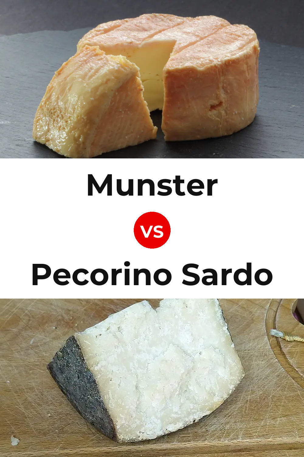 Munster Cheese vs Pecorino Sardo Cheese Pinterest comparison