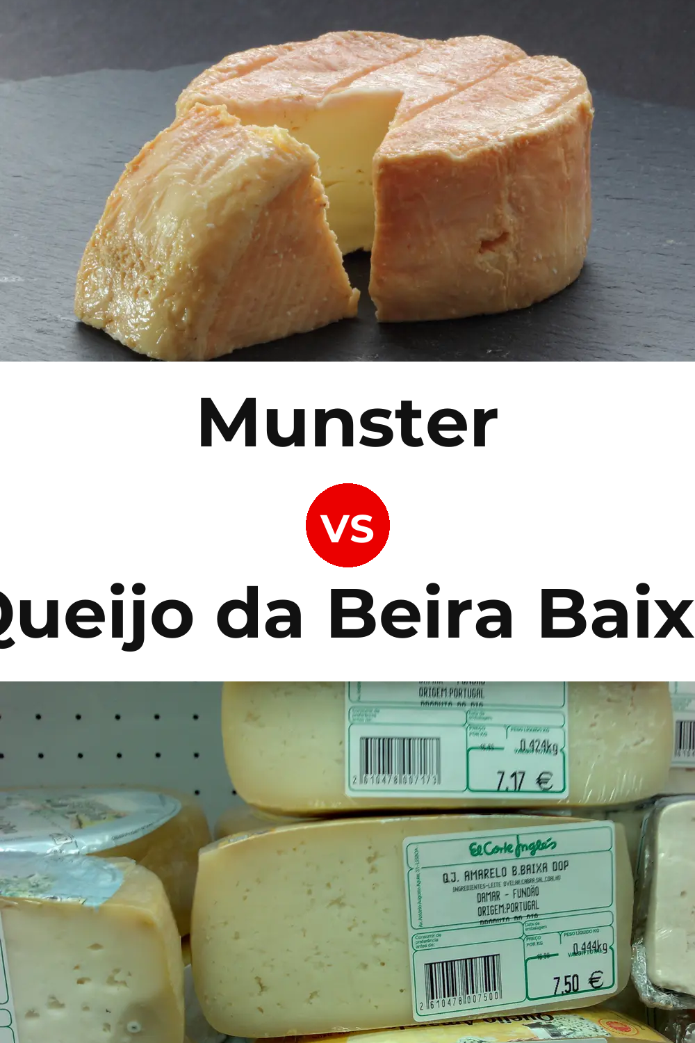 Munster Cheese vs Queijo da Beira Baixa Pinterest comparison