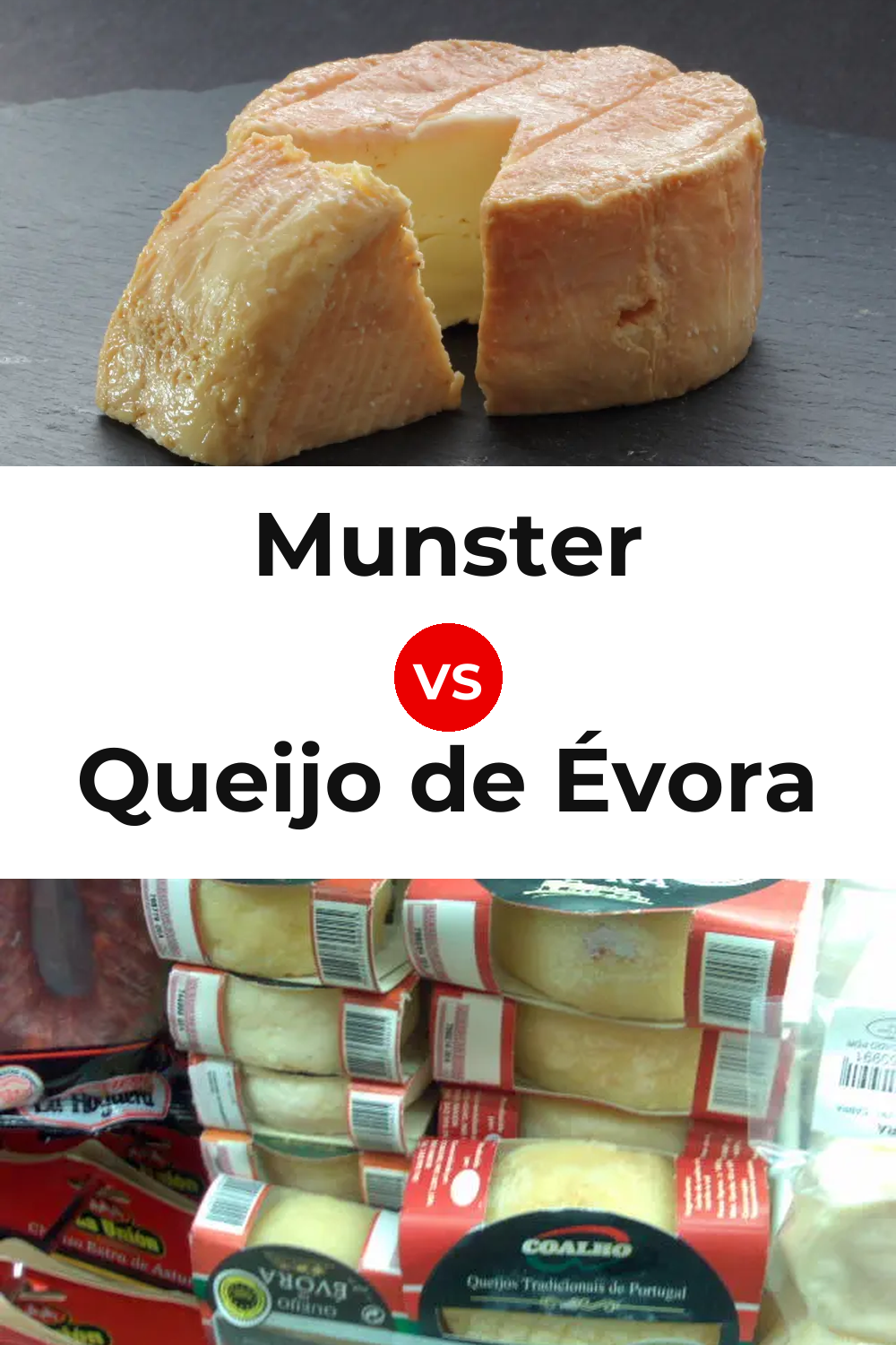 Munster Cheese vs Queijo de Évora Pinterest comparison