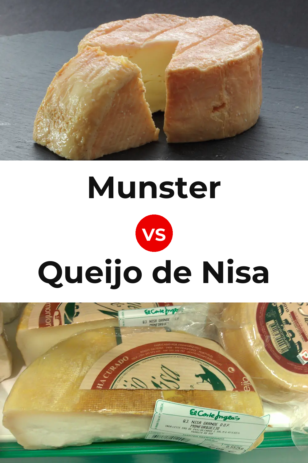 Munster Cheese vs Queijo de Nisa Pinterest comparison