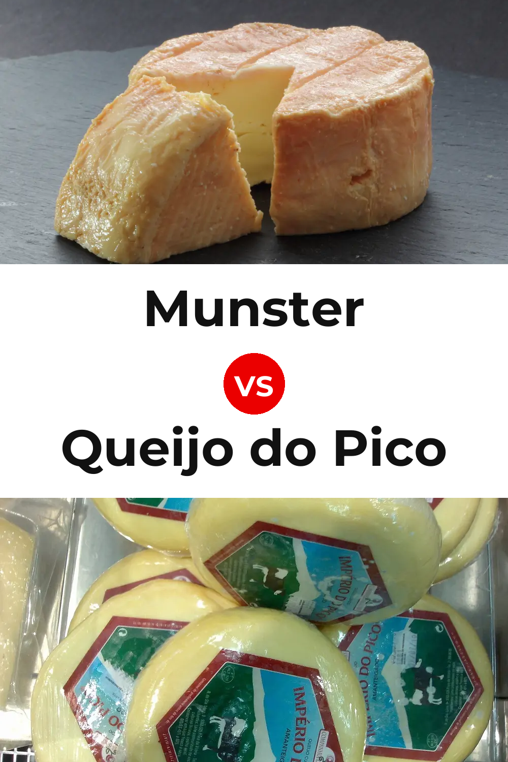 Munster Cheese vs Queijo do Pico Pinterest comparison