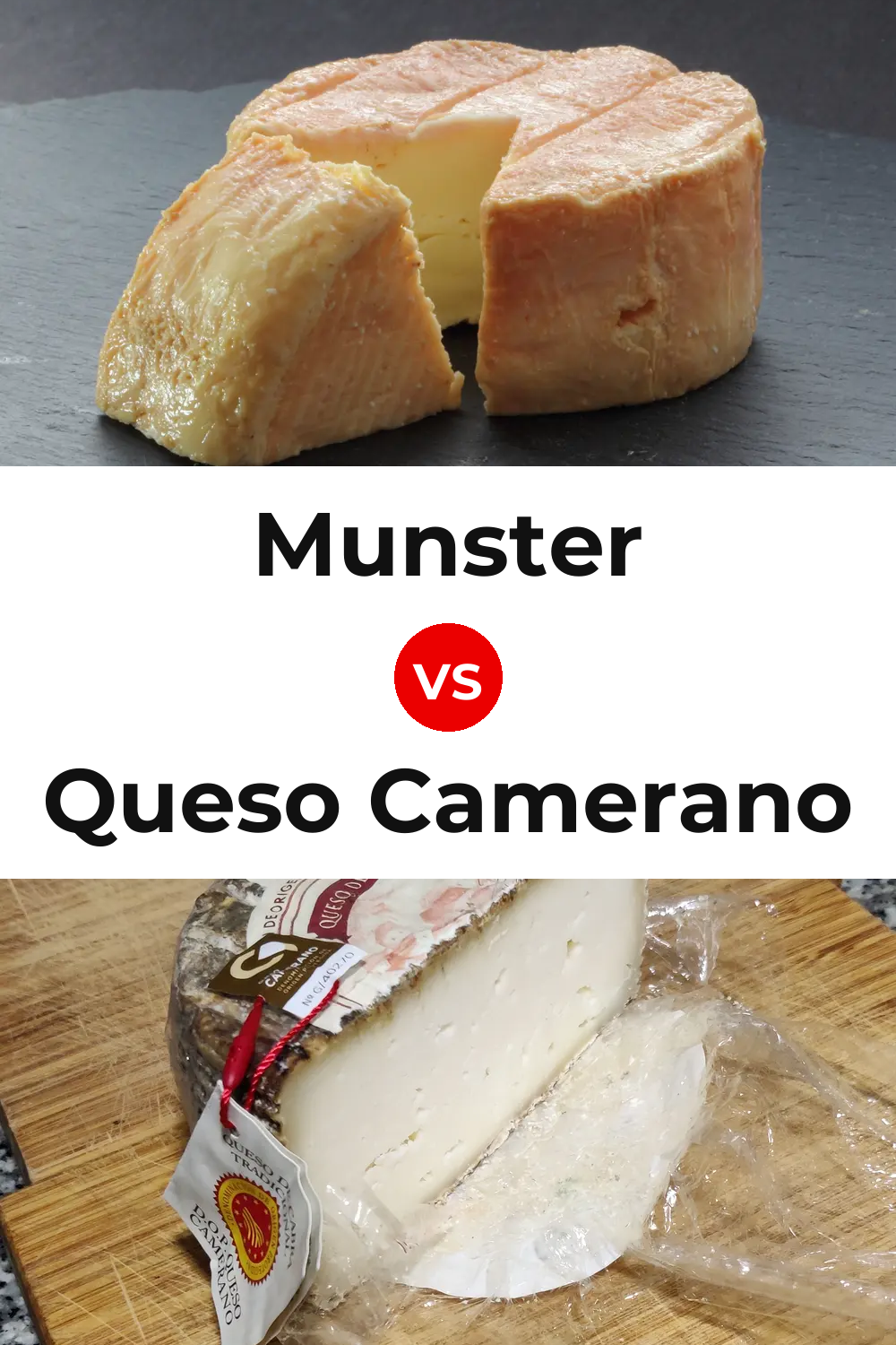 Munster Cheese vs Queso Camerano Pinterest comparison