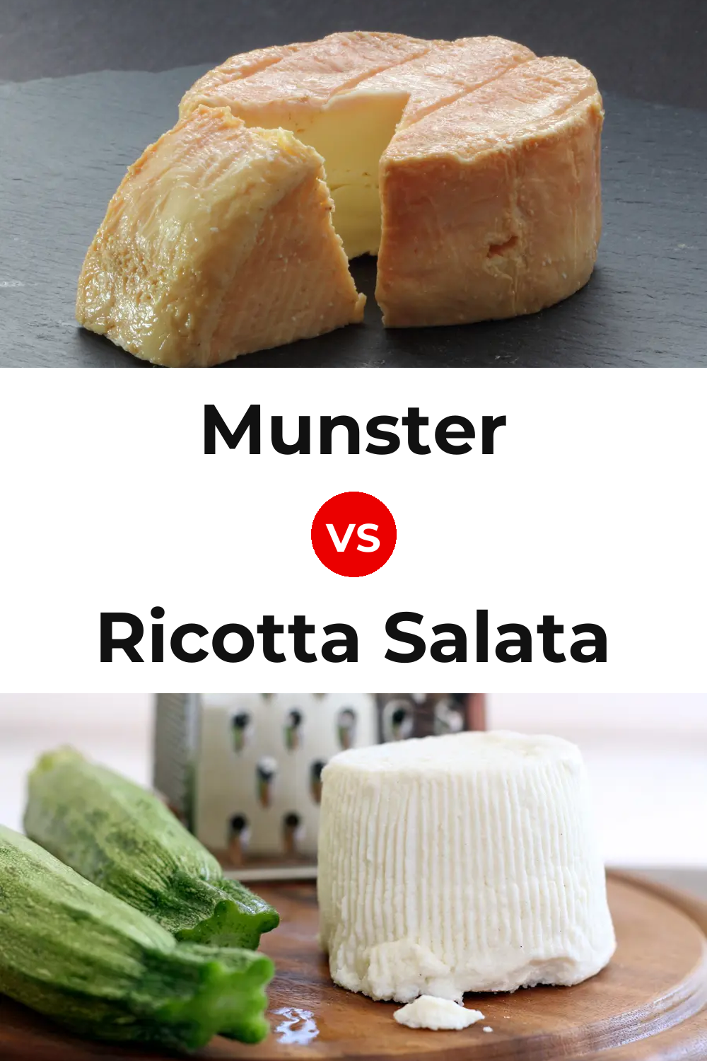 Munster Cheese vs Ricotta Salata Cheese Pinterest comparison