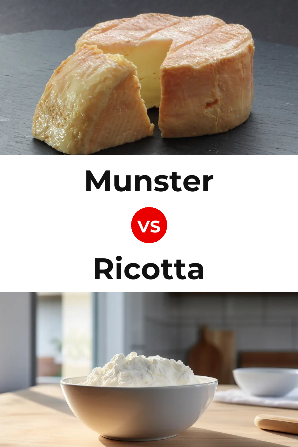 Munster Cheese vs Ricotta Cheese Pinterest comparison