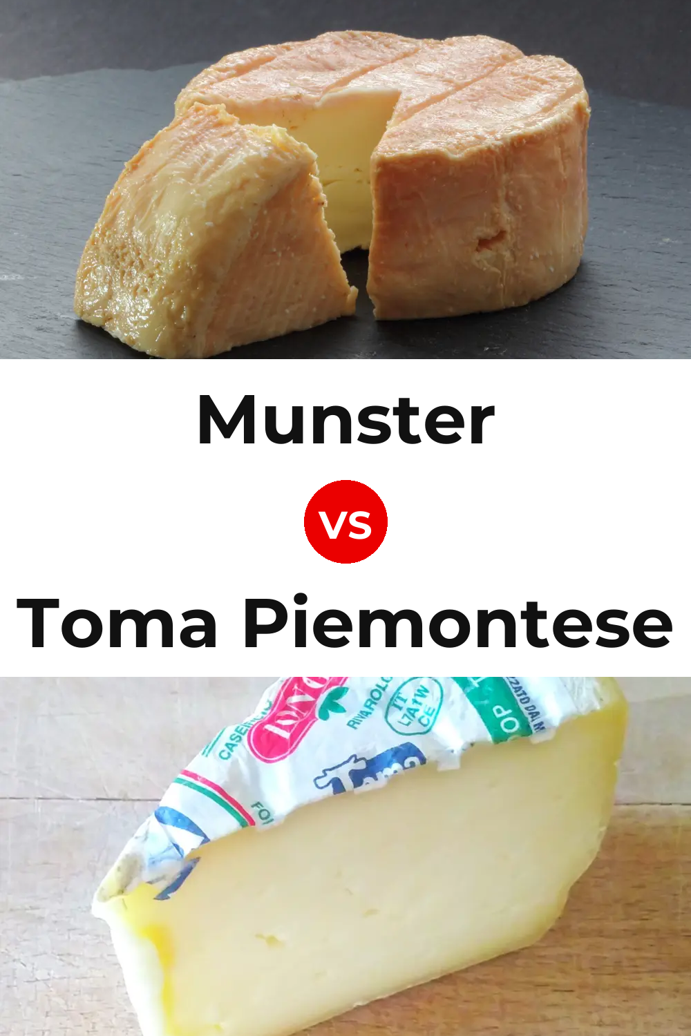 Munster Cheese vs Toma Piemontese Cheese Pinterest comparison