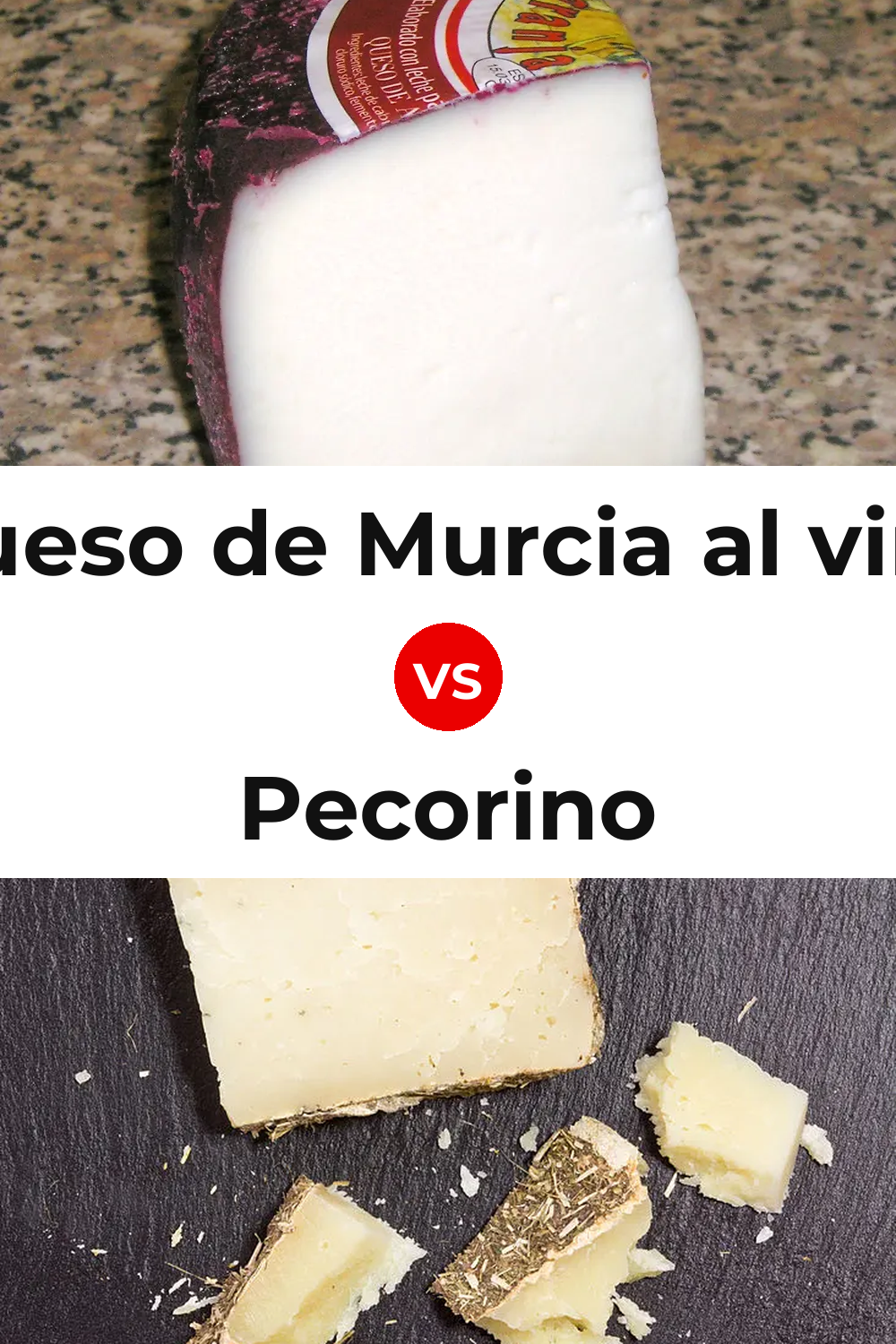 Queso de Murcia al vino vs Pecorino Cheese Pinterest comparison