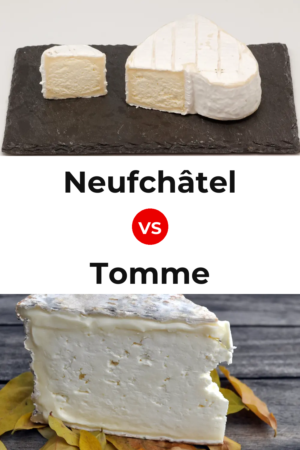 Neufchâtel Cheese vs Tomme Cheese Pinterest comparison