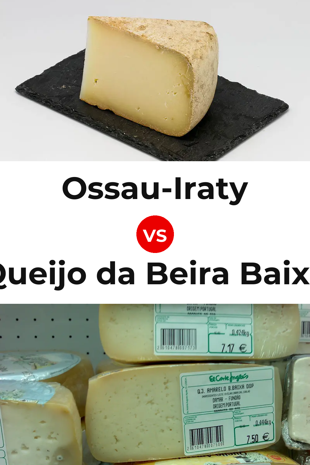 Ossau-Iraty Cheese vs Queijo da Beira Baixa Pinterest comparison