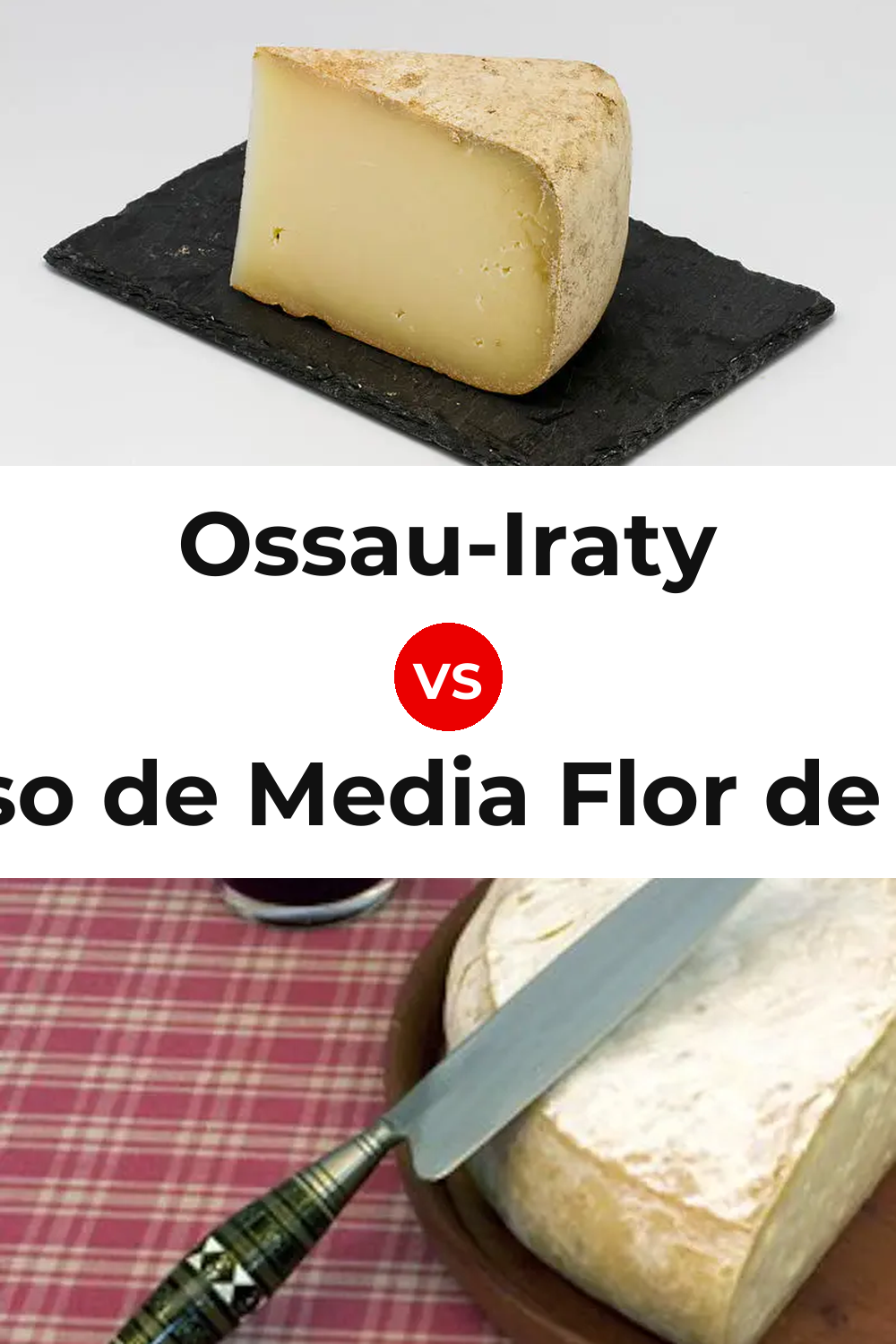 Ossau-Iraty Cheese vs Queso de Media Flor de Guía Pinterest comparison