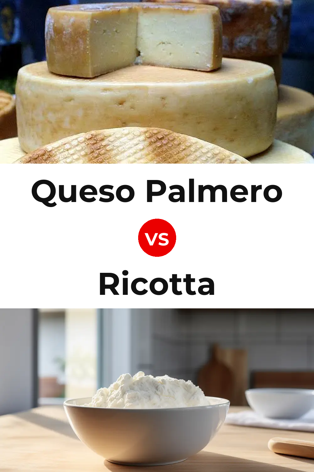 Queso Palmero vs Ricotta Cheese Pinterest comparison
