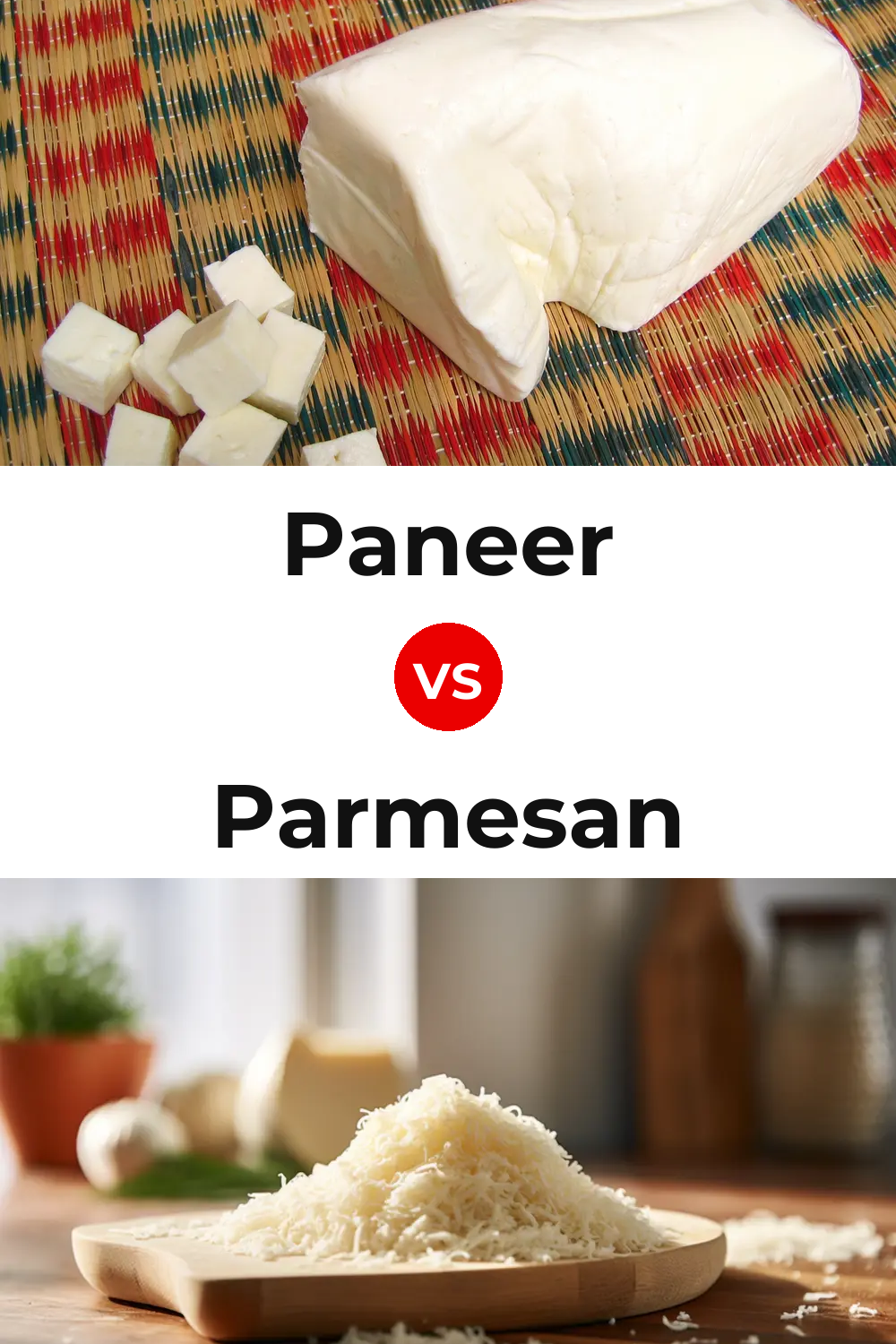 Paneer Cheese vs Parmesan Cheese Pinterest comparison
