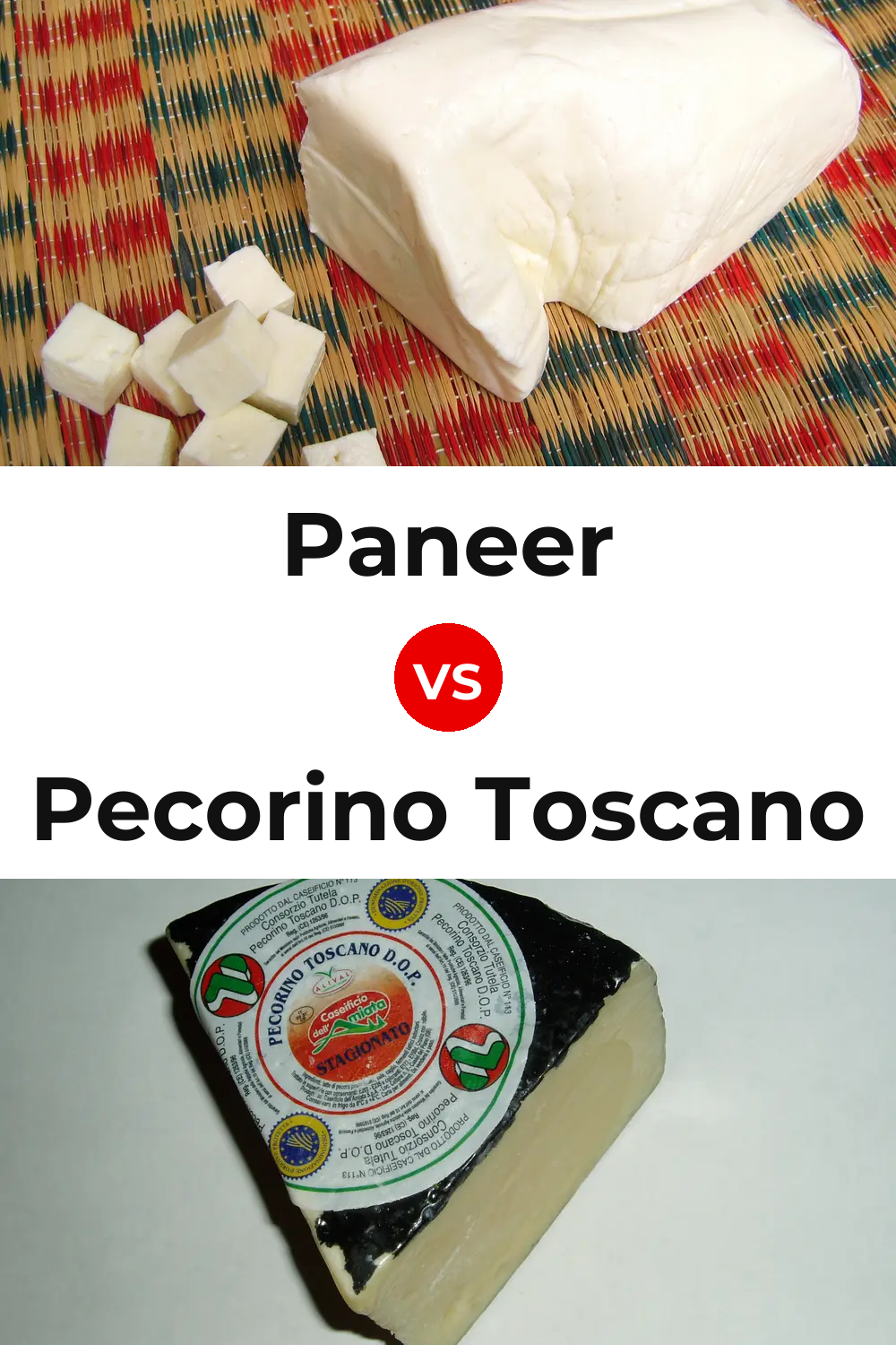 Paneer Cheese vs Pecorino Toscano Cheese Pinterest comparison