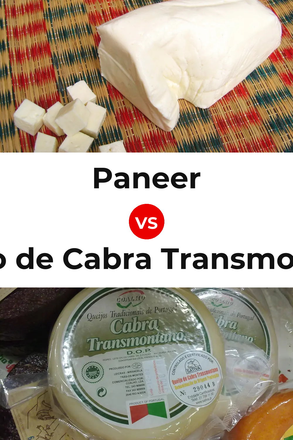 Paneer Cheese vs Queijo de Cabra Transmontano Pinterest comparison