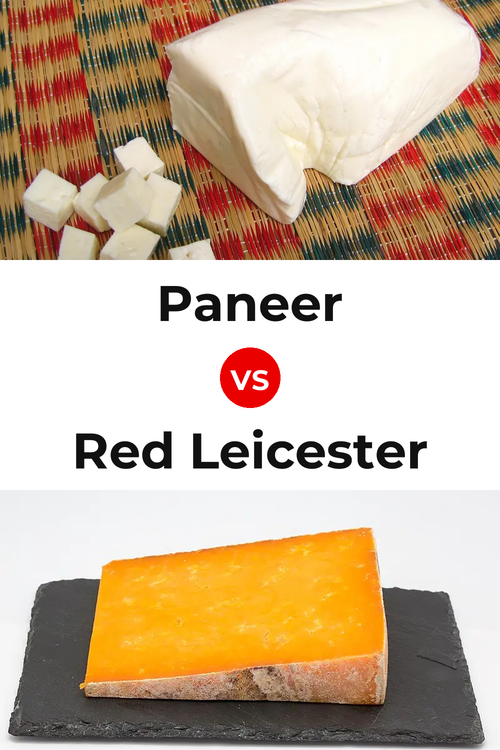 Paneer Cheese vs Red Leicester Cheese Pinterest comparison