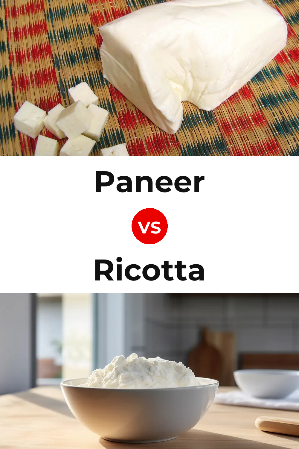 Paneer Cheese vs Ricotta Cheese Pinterest comparison