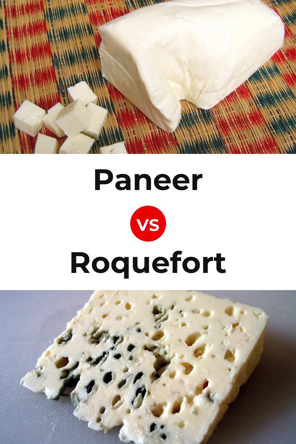 Paneer Cheese vs Roquefort Cheese Pinterest comparison