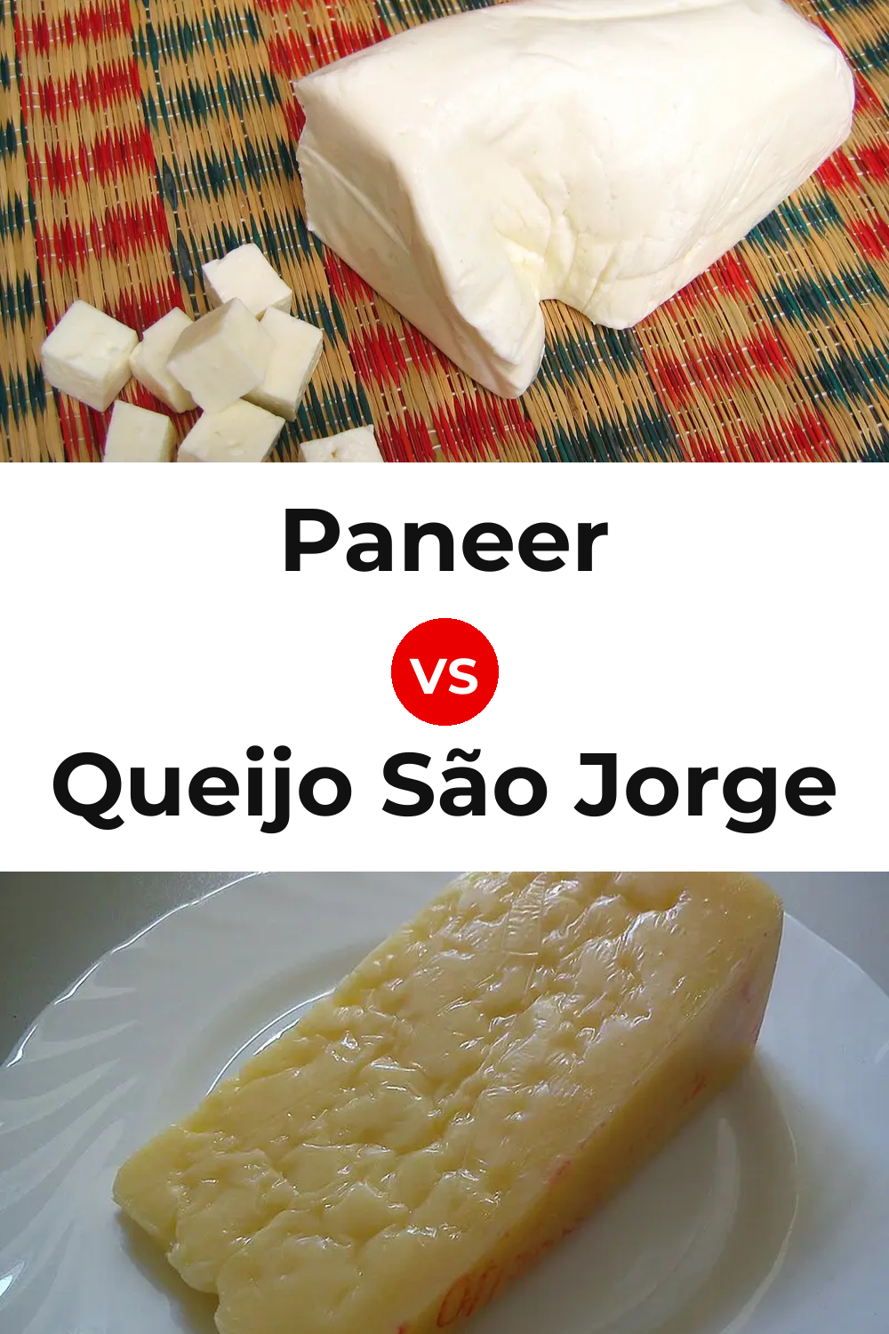 Paneer Cheese vs Queijo São Jorge Pinterest comparison