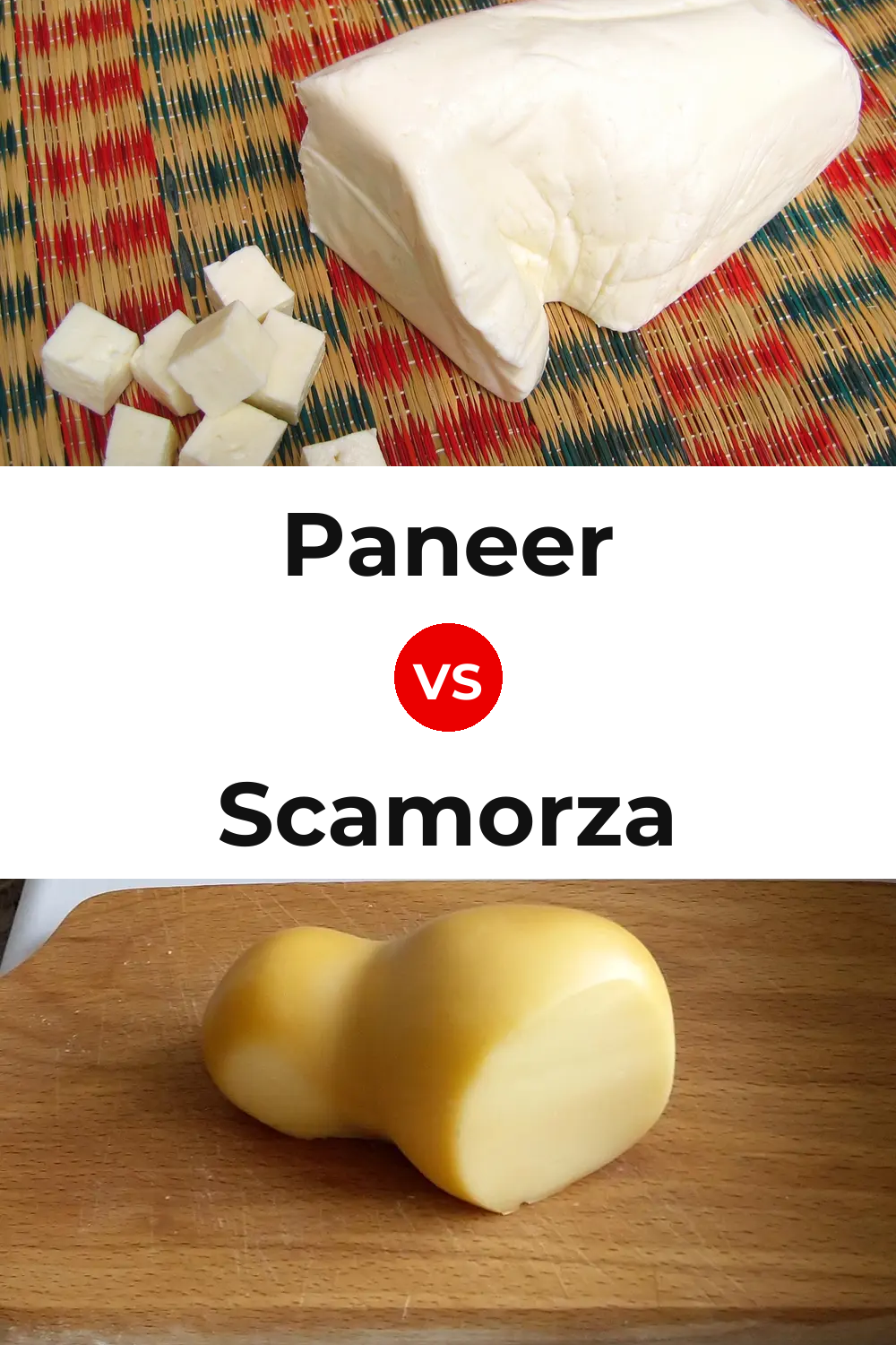 Paneer Cheese vs Scamorza Cheese Pinterest comparison