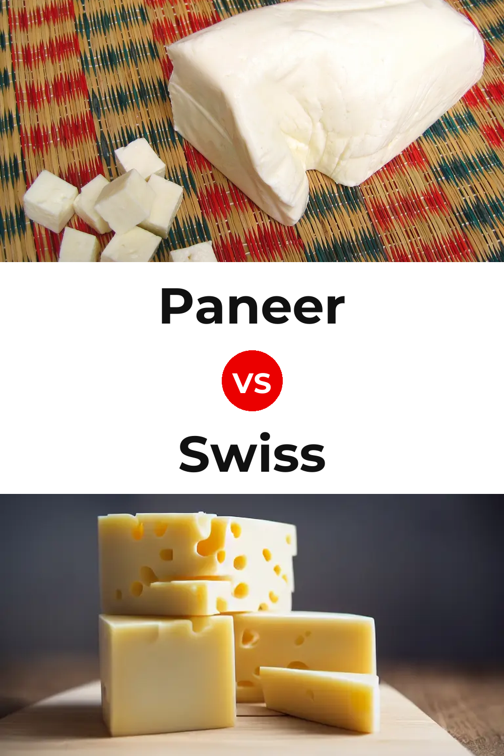 Paneer Cheese vs Swiss Cheese Pinterest comparison