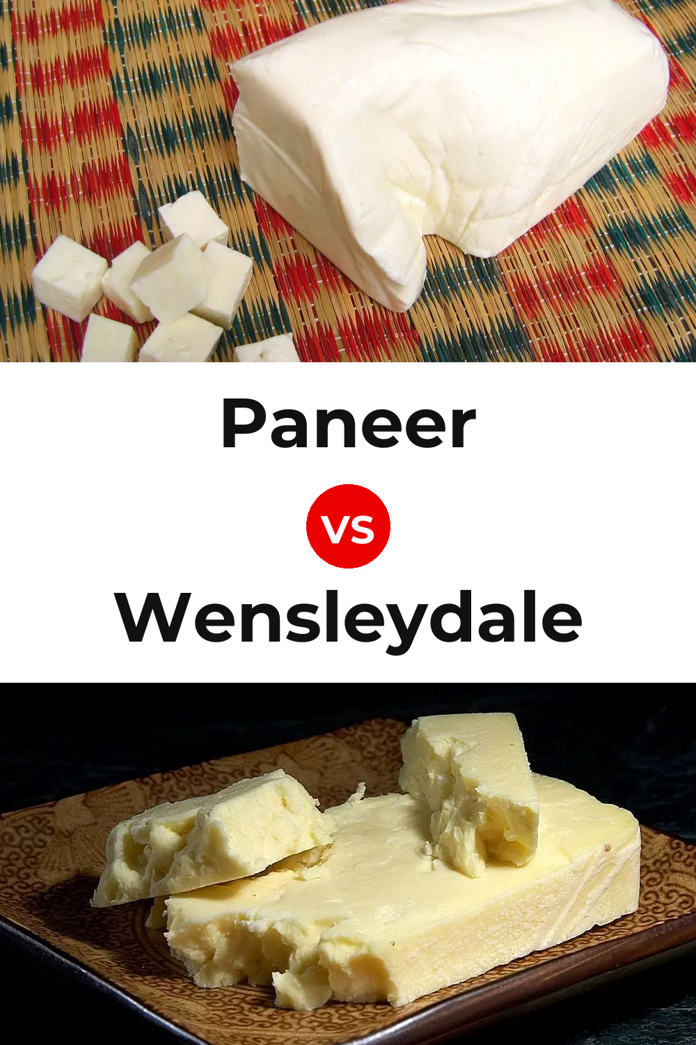 Paneer Cheese vs Wensleydale Cheese Pinterest comparison