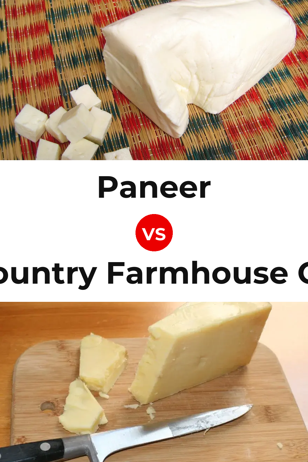 Paneer Cheese vs West Country Farmhouse Cheddar Cheese Pinterest comparison