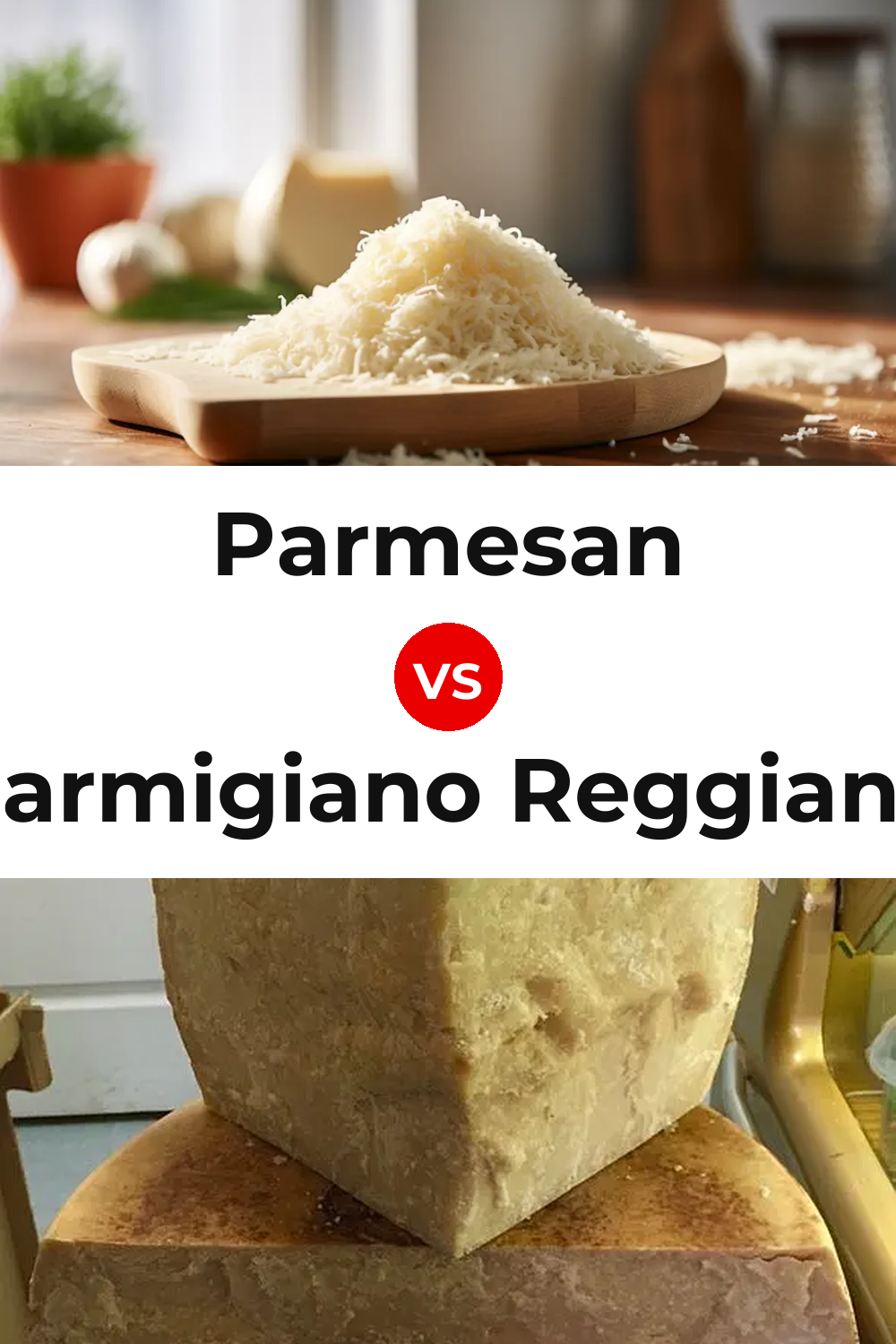 Parmesan Cheese vs Parmigiano Reggiano Cheese Pinterest comparison