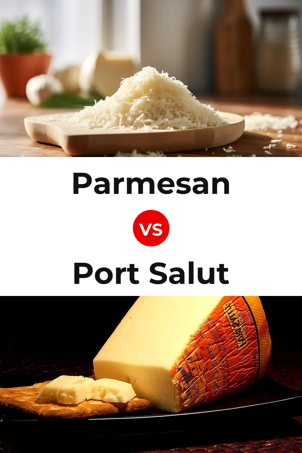 Parmesan Cheese vs Port Salut Cheese Pinterest comparison