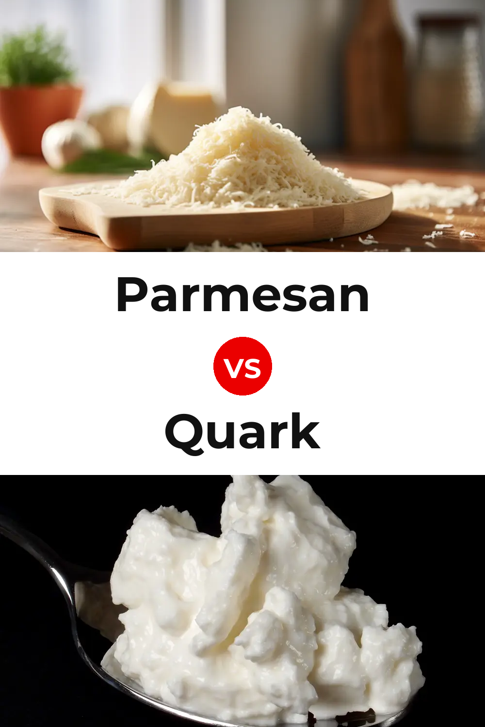 Parmesan Cheese vs Quark Cheese Pinterest comparison
