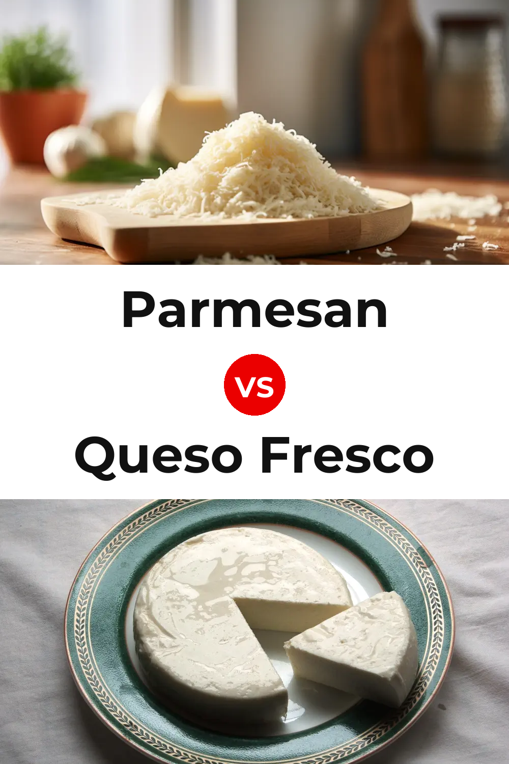 Parmesan Cheese vs Queso Fresco Pinterest comparison