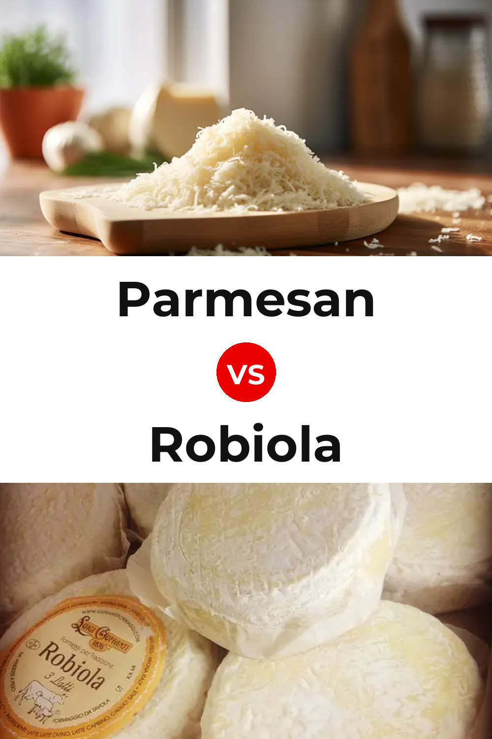 Parmesan Cheese vs Robiola Cheese Pinterest comparison