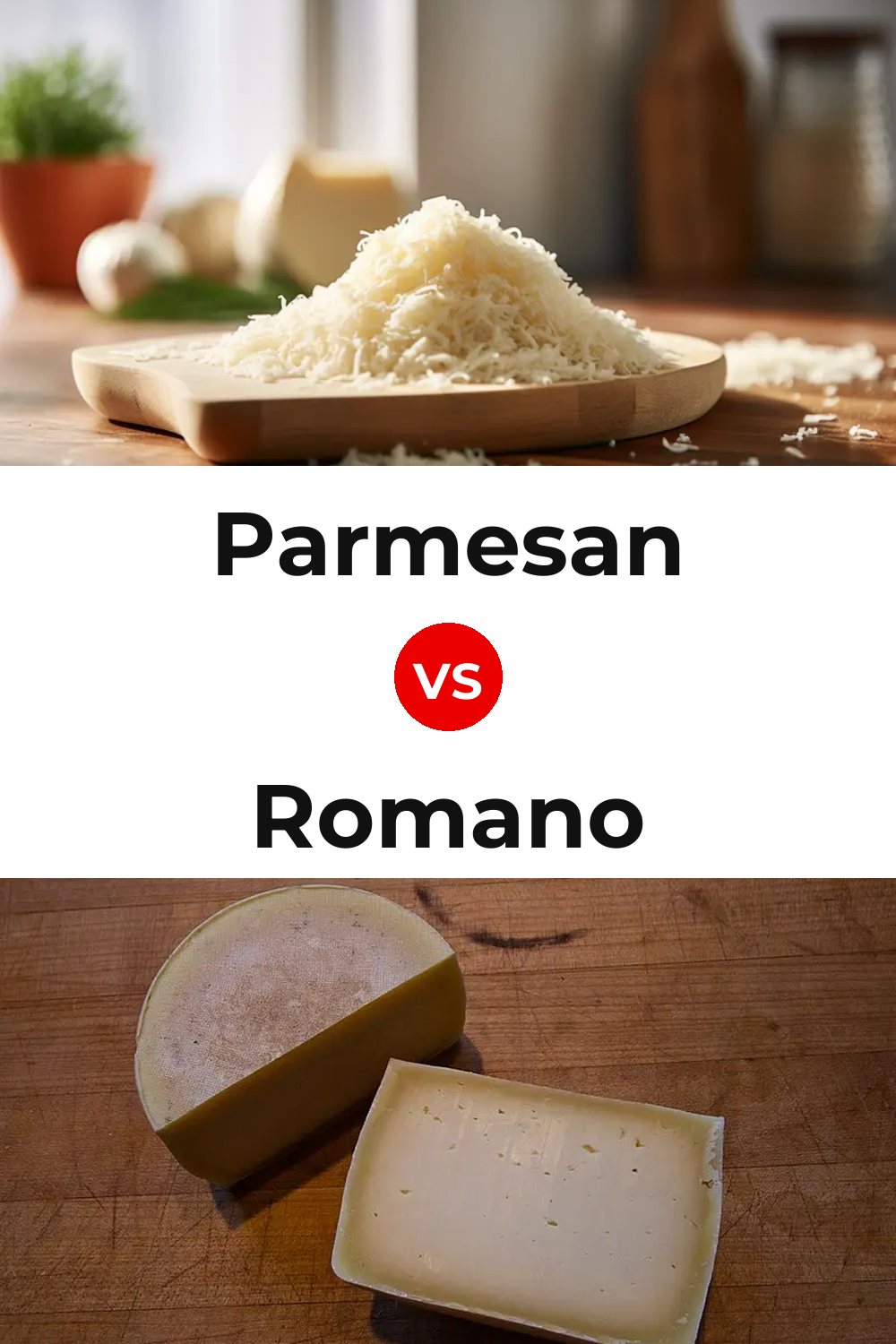 Parmesan Cheese vs Romano Cheese Pinterest comparison