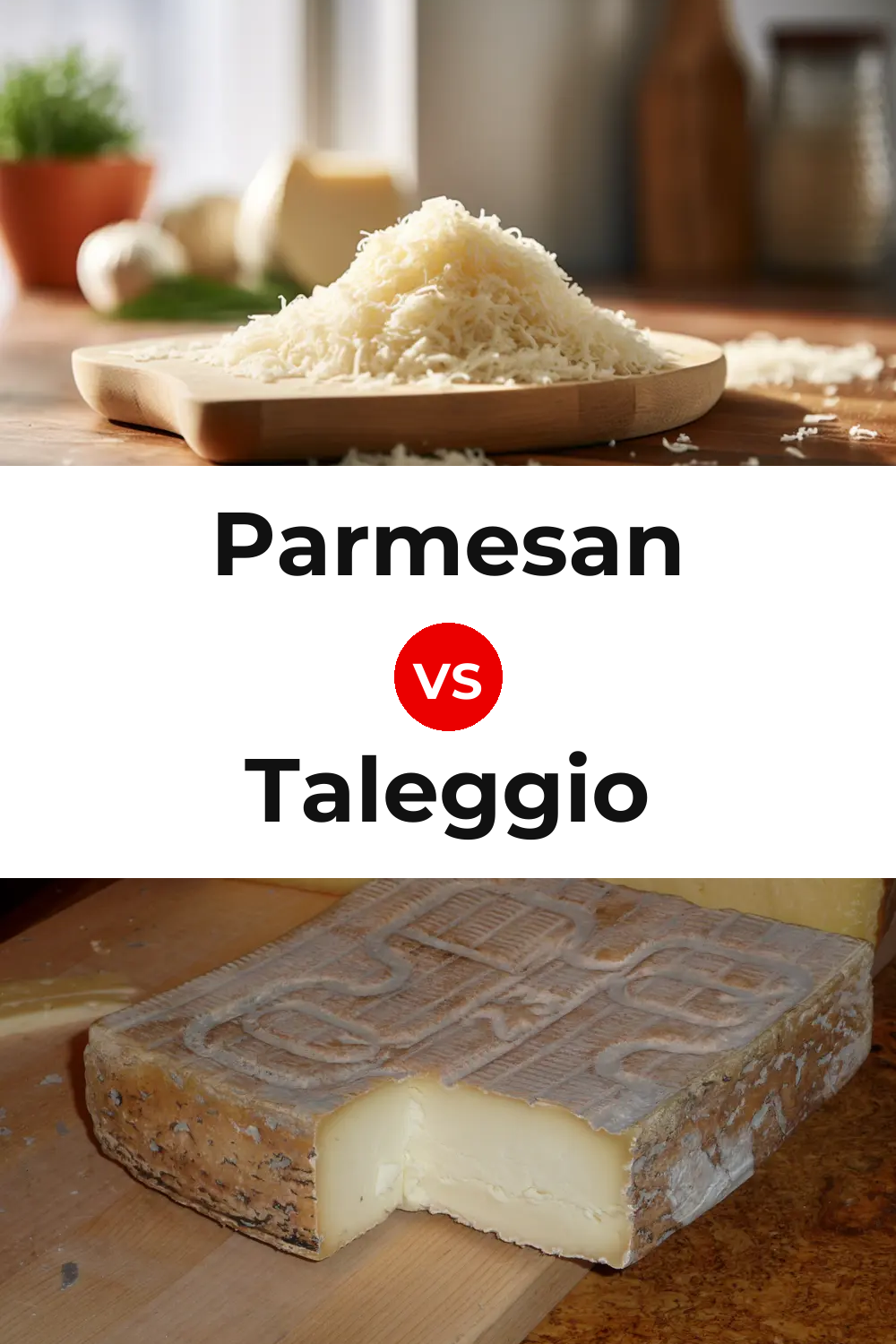 Parmesan Cheese vs Taleggio Cheese Pinterest comparison