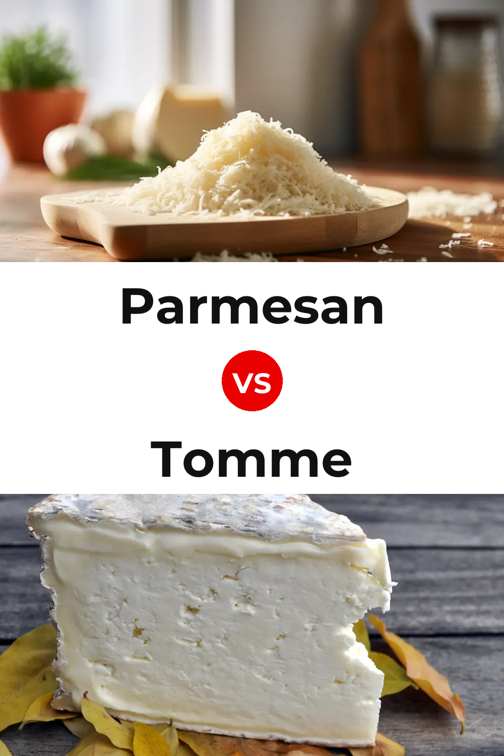 Parmesan Cheese vs Tomme Cheese Pinterest comparison