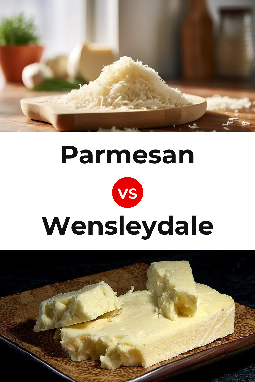 Parmesan Cheese vs Wensleydale Cheese Pinterest comparison