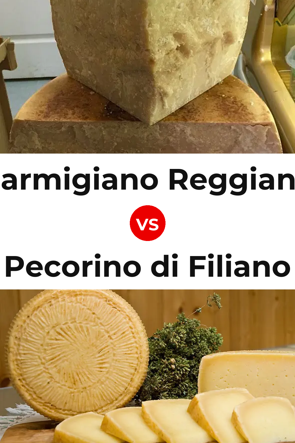 Parmigiano Reggiano Cheese vs Pecorino di Filiano Cheese Pinterest comparison