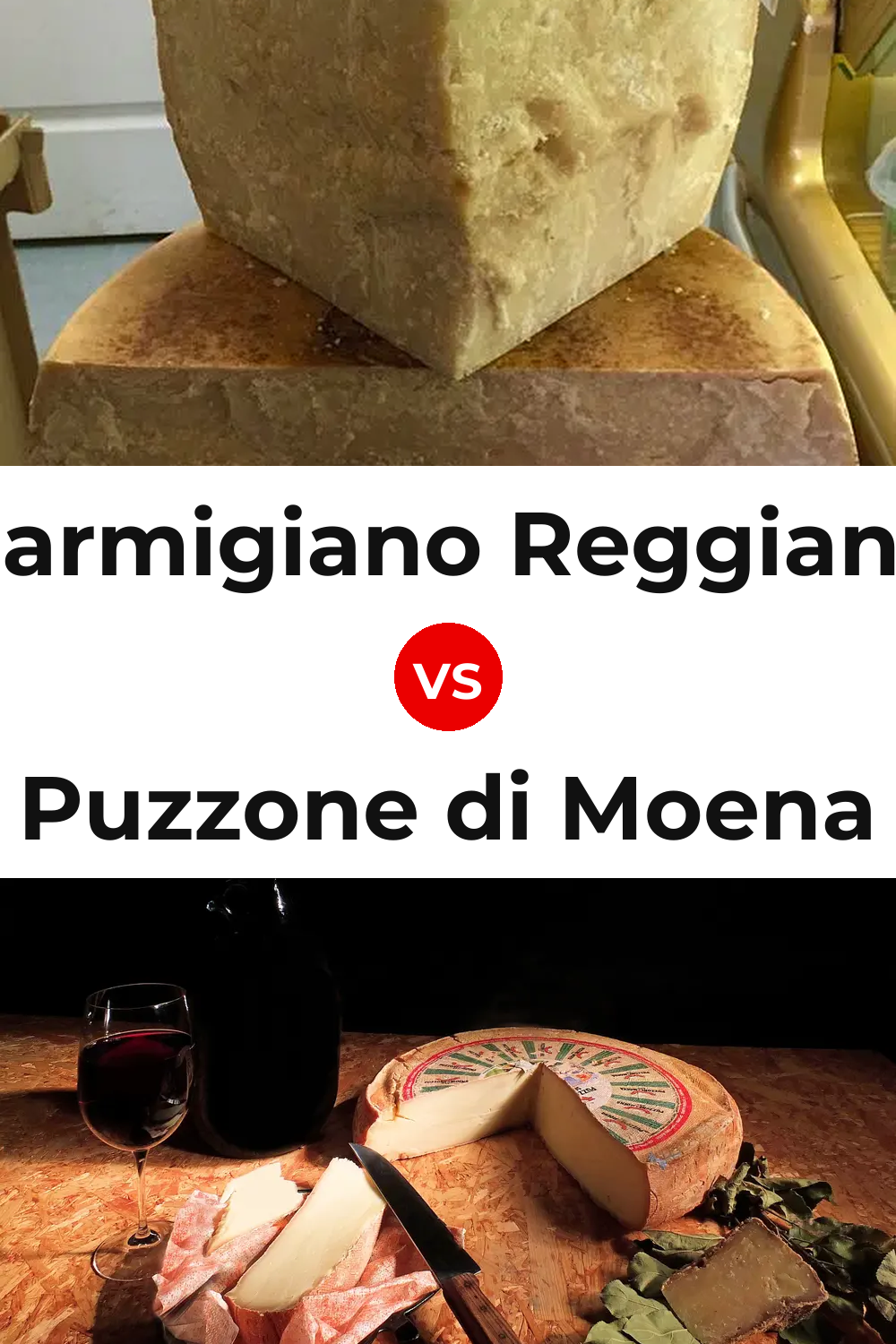 Parmigiano Reggiano Cheese vs Puzzone di Moena Cheese Pinterest comparison