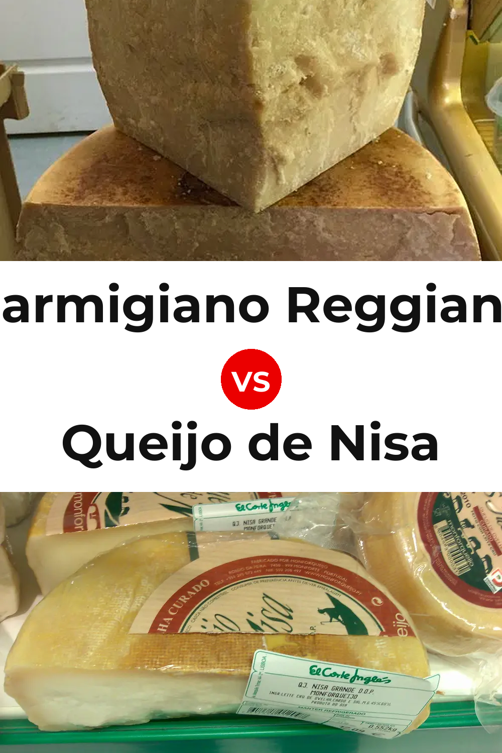Parmigiano Reggiano Cheese vs Queijo de Nisa Pinterest comparison