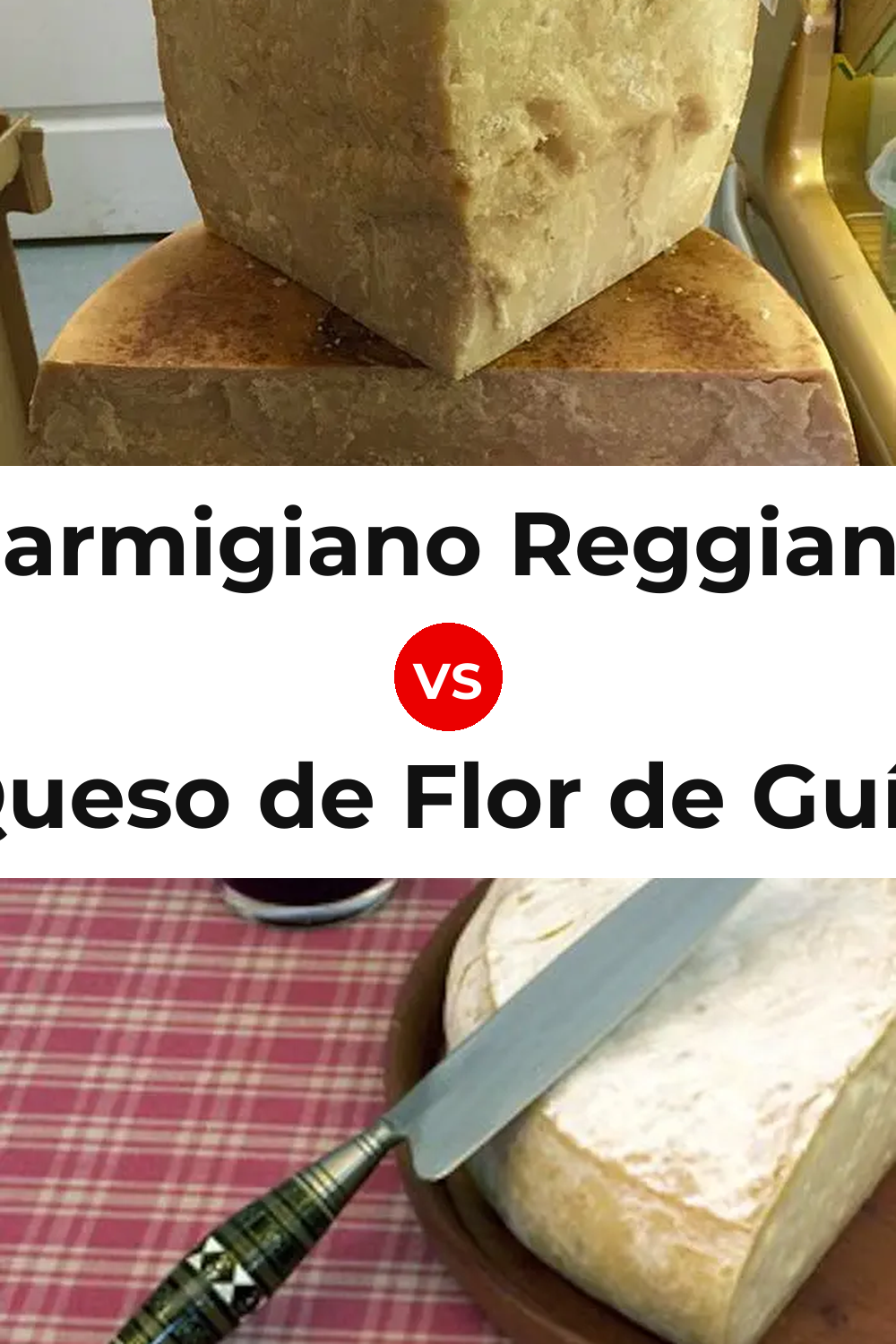 Parmigiano Reggiano Cheese vs Queso de Flor de Guía Pinterest comparison