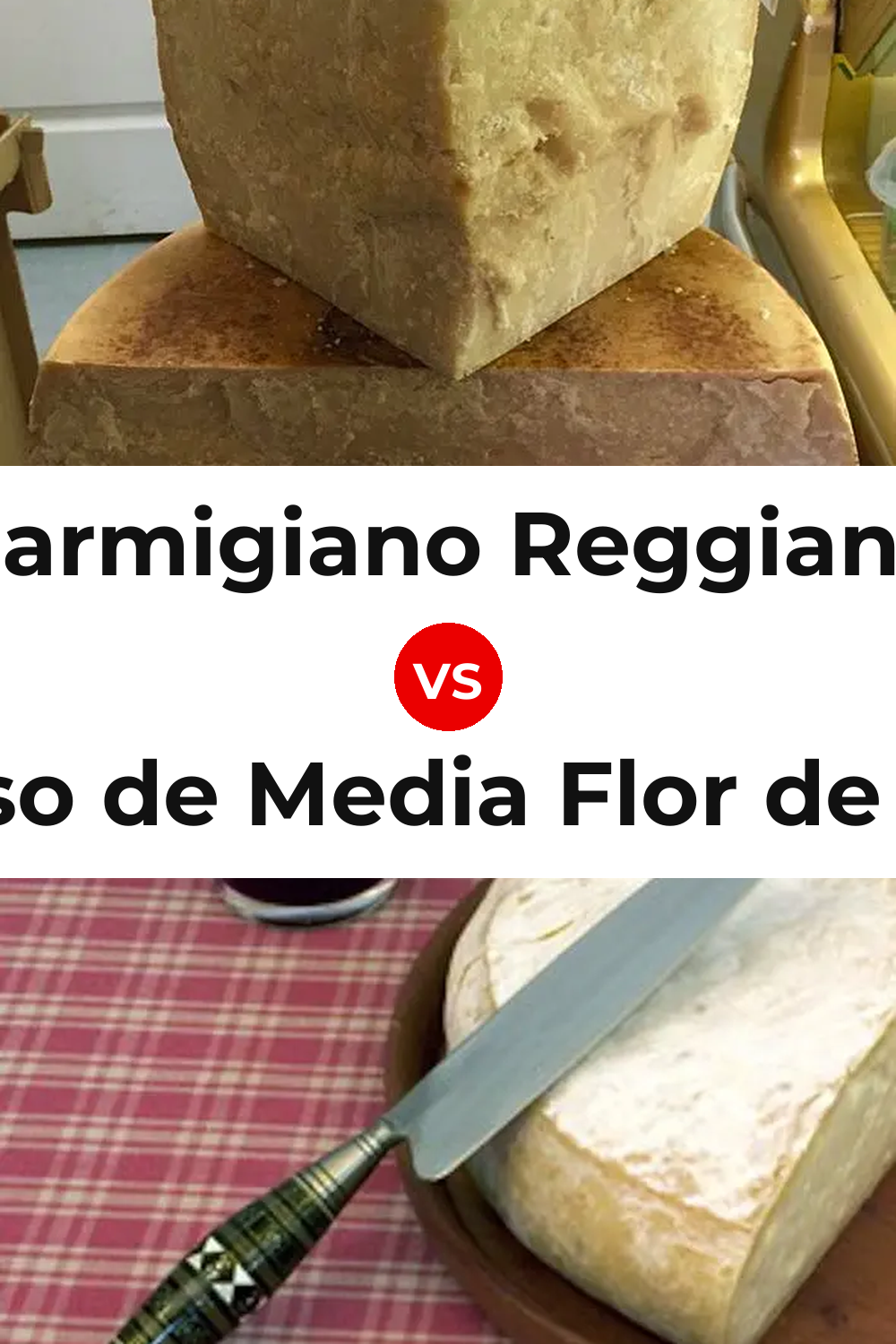 Parmigiano Reggiano Cheese vs Queso de Media Flor de Guía Pinterest comparison