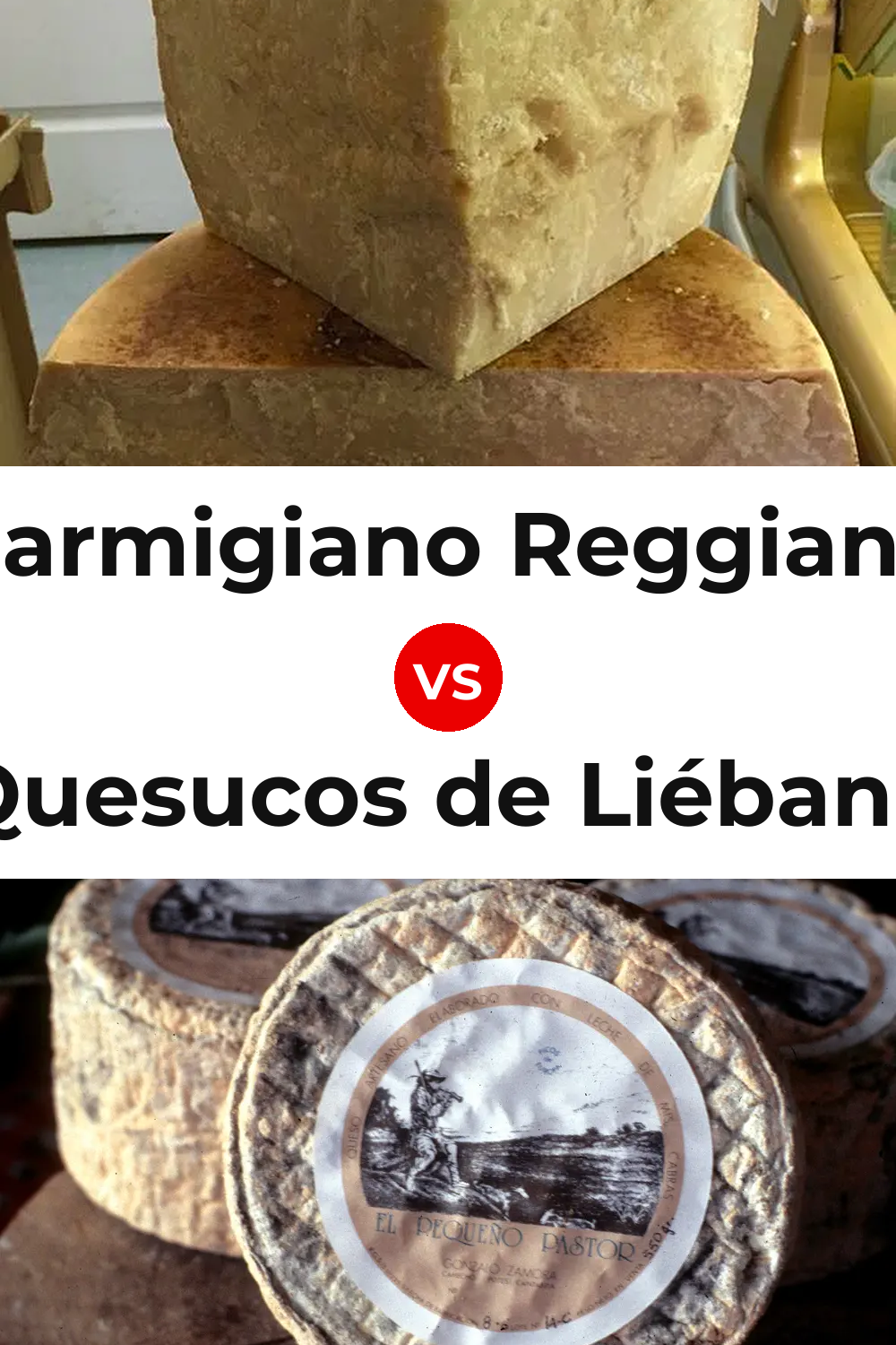 Parmigiano Reggiano Cheese vs Quesucos de Liébana Cheese Pinterest comparison