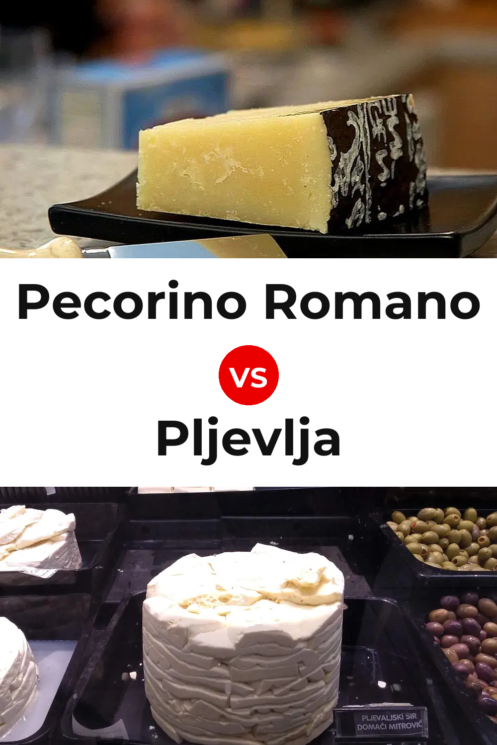 Pecorino Romano Cheese vs Pljevlja Cheese Pinterest comparison