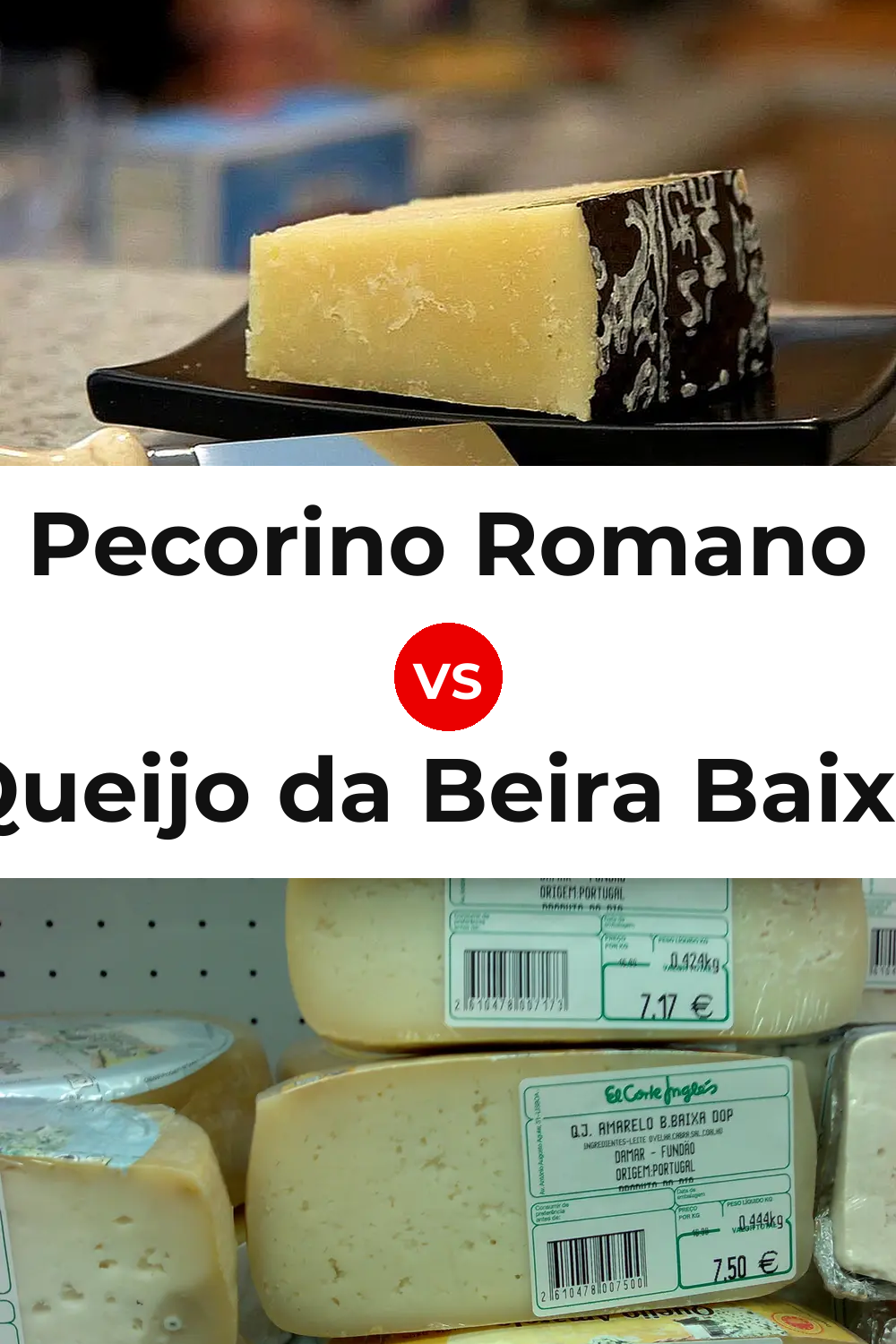 Pecorino Romano Cheese vs Queijo da Beira Baixa Pinterest comparison