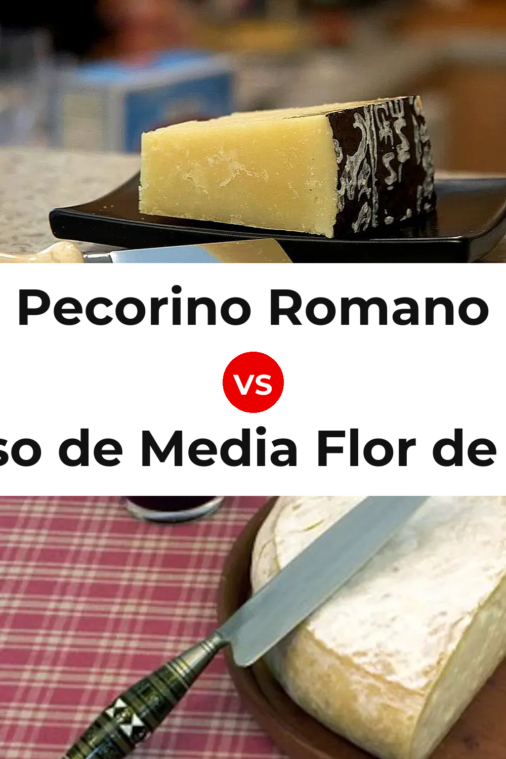 Pecorino Romano Cheese vs Queso de Media Flor de Guía Pinterest comparison