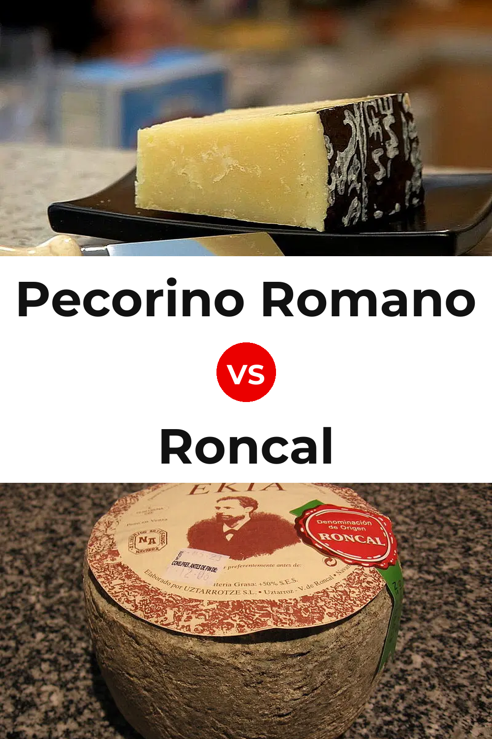Pecorino Romano Cheese vs Roncal Cheese Pinterest comparison