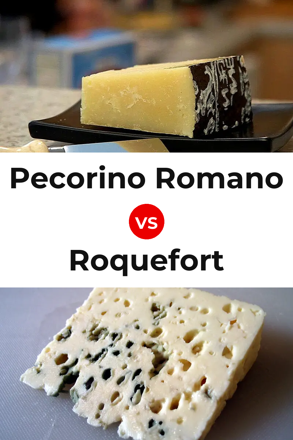 Pecorino Romano Cheese vs Roquefort Cheese Pinterest comparison