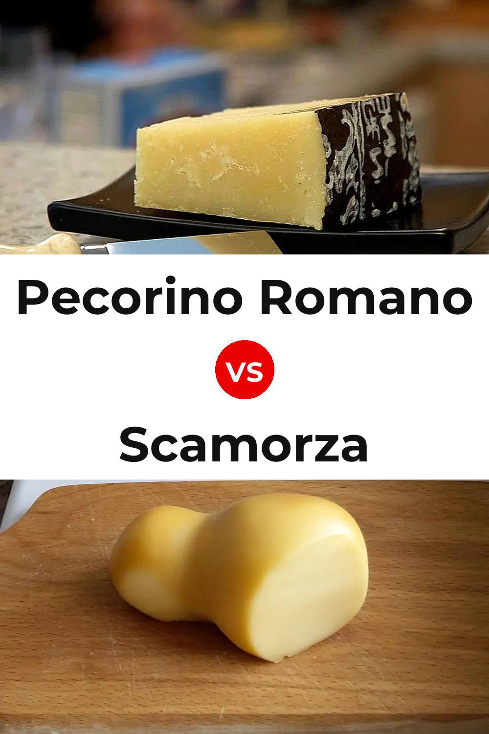 Pecorino Romano Cheese vs Scamorza Cheese Pinterest comparison